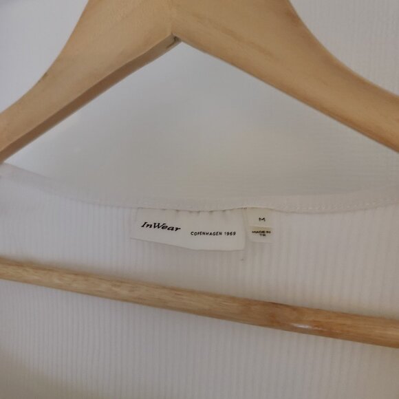 Ribbed square neck longsleeve white - Picture 3 of 5